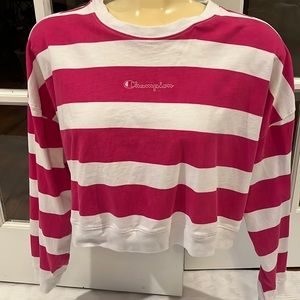 Vintage Champion Striped Crop Sweatshirt Womens size Small. Excellent condition.
